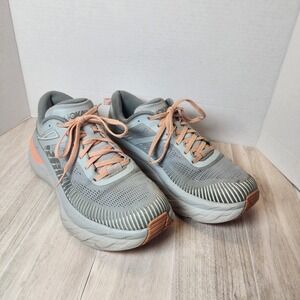 -Hoka One One Bondi 7 Women's size 10 Harbor Mist Greay/pink